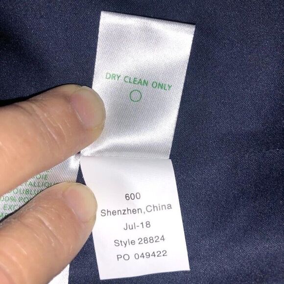 Lilly Pulitzer Women’s Size 0 Amory Navy Beaded Metallic Silk Cocktail Dress - Picture 7 of 14